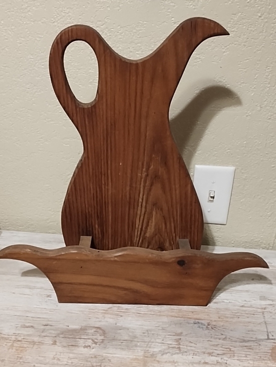 Other - Wooden Decorative Pitcher Stand - Brown